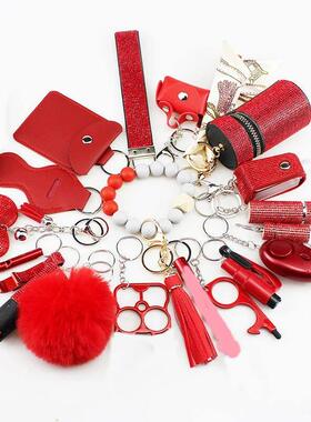 Keychains Set for Women Anit-Wolf Protection 20PCS Bead