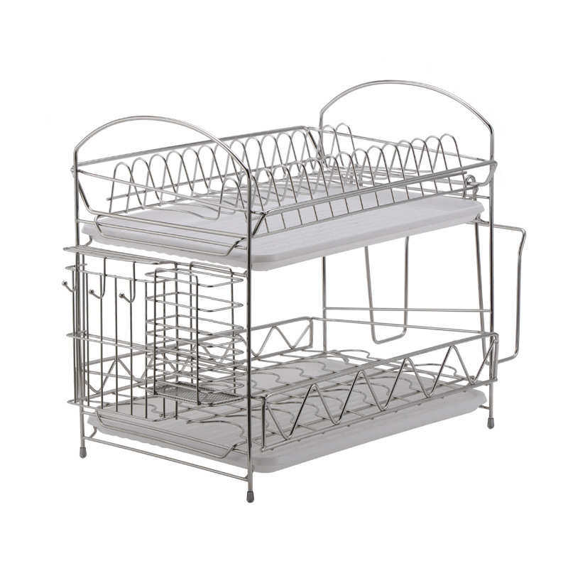 厨房双层碗碟沥水架不锈钢多用途沥水篮碗筷收纳架可拆装碗碟架子,淘宝优惠券,粉丝福利购,淘宝优惠卷