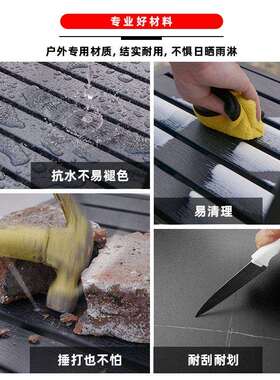 4I户外桌子铁艺防腐木餐桌露天室外阳台防水桌甜品奶茶小吃店外摆