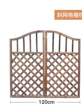 碳化防腐木篱笆栅栏门庭院围栏搭配门木门格栅门爬藤架门庭院美化