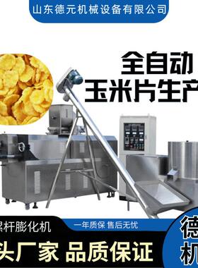 全自动餐谷物麦片生产线 即食玉米片挤压膨化机 谷物脆片生产线
