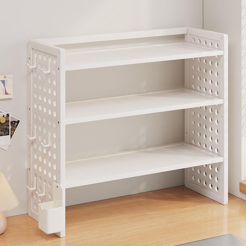Internet celebrity popular desktop small bookshelf study table hole board storage rack student desk multi-layer storage shelf