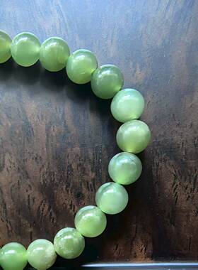 ZB7 和田玉单圈手串 13.15g 珠直径8mm（附鉴定证书）