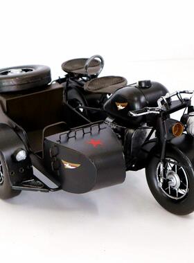 直销新款美式铁艺长江750侉子三轮摩托车模型复古创意家居电视柜