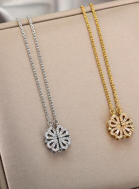 Vintage Lucky Four Leaf Clover Necklaces for Women Goth Love