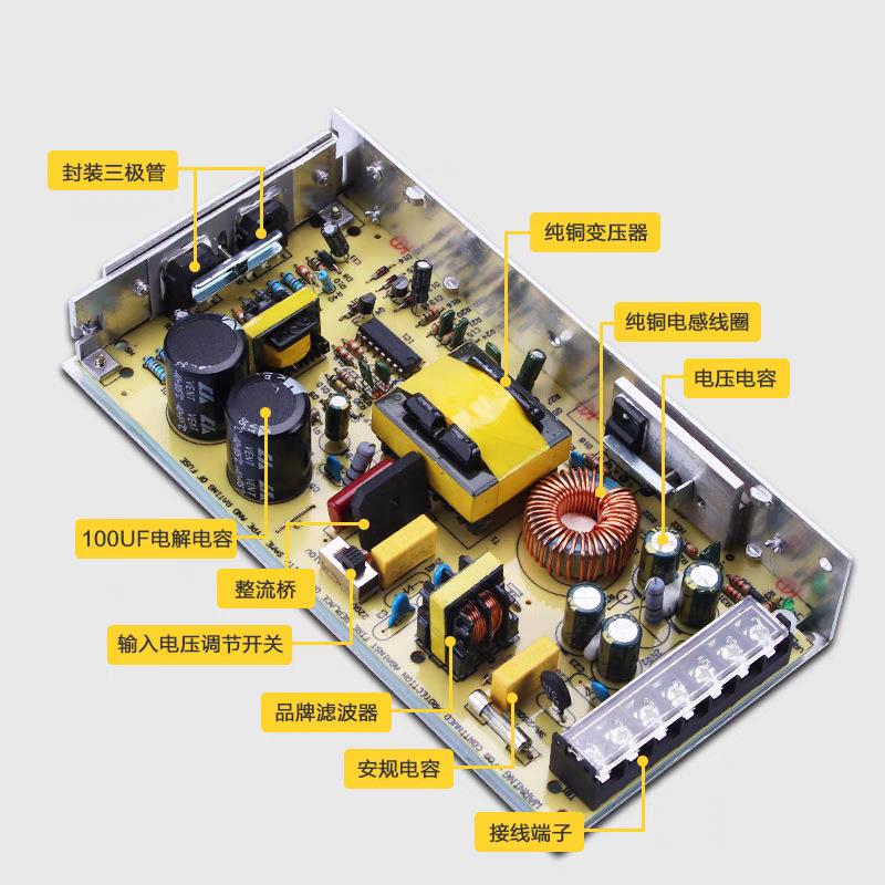MWP Ningbo Mingwei switching power supply 24V4A100W DC industrial S-100-24V security light bar 12V monitoring