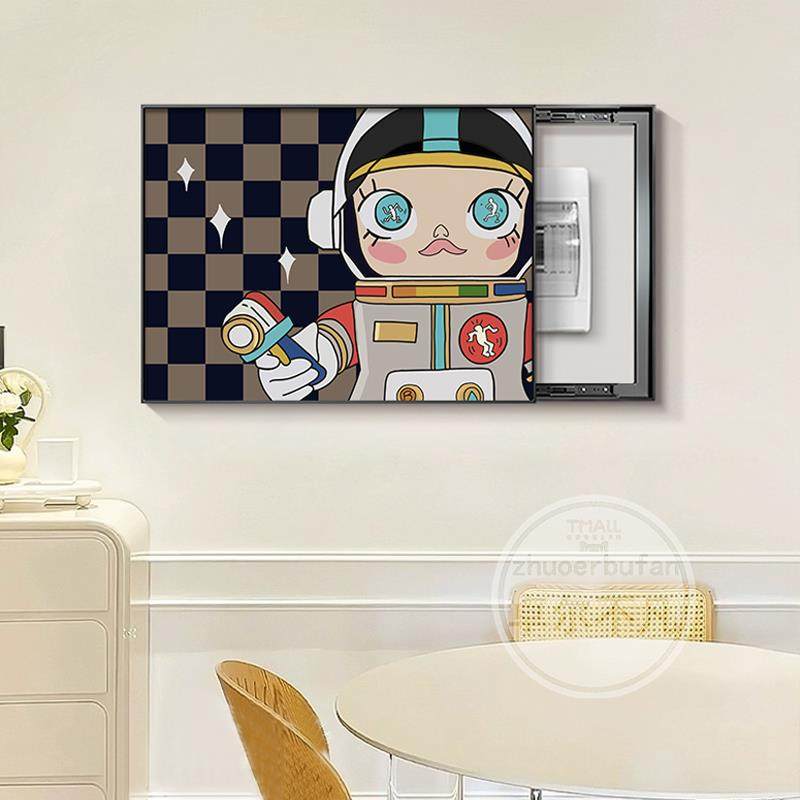 卡通人物电表箱装饰画餐厅配电箱多巴胺壁画电闸盒弱电箱遮挡挂画,淘宝优惠券,粉丝福利购,淘宝优惠卷