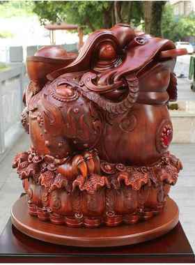 高档三蜍足金蟾金蝉招落礼地摆件大型号金财色转动堂客厅开业乔迁