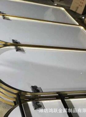 轻奢圆形铝合金隧道形画框门型智能镜框椭圆金属拉丝异形相框