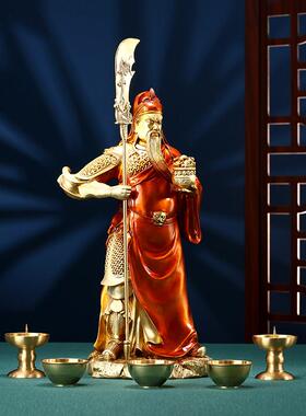 铜武圣关公摆件武财神爷关公神像铜像入户中式玄关公司开业礼品
