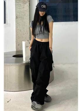 Vintage Cargo Pants Baggy Jeans Women Fashion 90s Streetwea