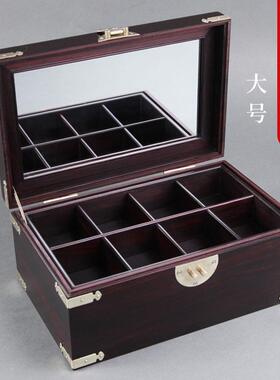 正品红木首盒结婚庆宝箱红复酸枝收纳盒子实木质珠饰中式古紫檀饰
