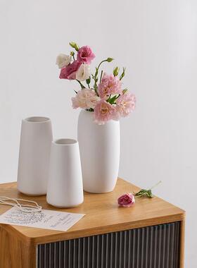 简约现代黑色陶瓷花瓶客厅插花摆件轻奢高级感花器装饰品干花鲜花