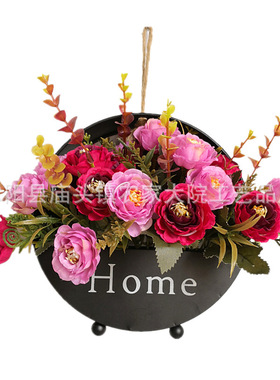 批发美式壁挂花篮花篮装饰摆件