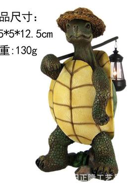 跨境新款远行乌龟装饰花园庭院家居装饰提灯海龟摆件龟仙人工艺品