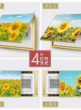 新款直销向日葵电表箱装饰画现代简约餐厅壁画太阳花电闸盒强电源