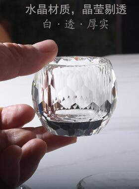 白色水晶供佛杯 心经刻字净水杯 玄关简约摆件