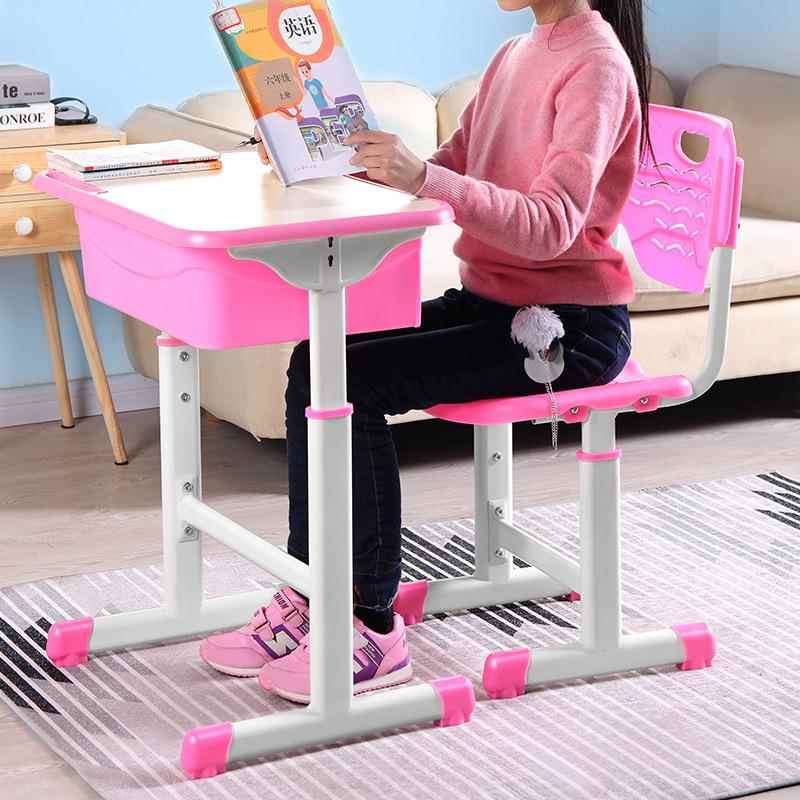 Children's POL study table at home, student books, children's desks and stools, small desks for learning, student desks and chairs that can be lifted for class