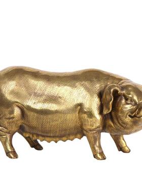 杨铜记 铜母猪摆件 十二生肖猪工艺品 家居装饰 母猪