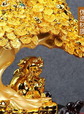 发财树摆件招财金蟾摇钱树新居乔迁客厅前台装饰公司店铺开业礼物