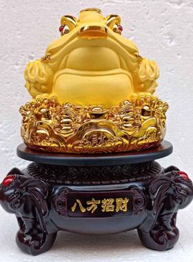 招财金蟾 三足蟾蜍 招财进宝 风水 树脂工艺品摆件 开业装饰礼品