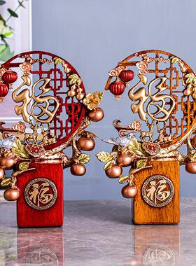新中式福鹿摆件家居客厅装饰品电视柜摆设福字工艺礼品摆饰玄关乔