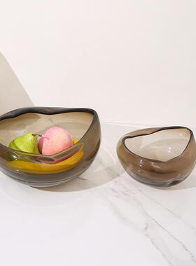 琉璃异形水果盘轻奢艺术摆件客厅样板房售楼处酒店茶几桌面装饰品