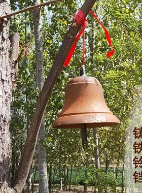 复古怀旧铁钟风铃 庭院壁挂手敲钟 铸铁手摇门铃 装饰摆件配件