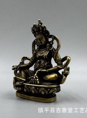 新款直销仿古人物摆件黄铜小号黄才神摆件随身口袋佛复古迷你装饰