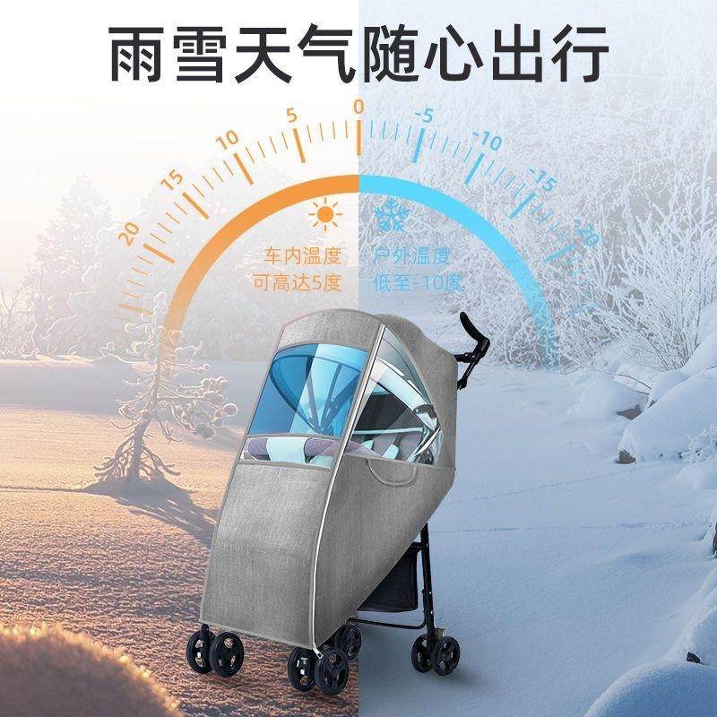 伞车防风罩婴儿推车挡风罩冬儿童防尘罩防疫遛娃车雨罩宝宝新款 - 图1