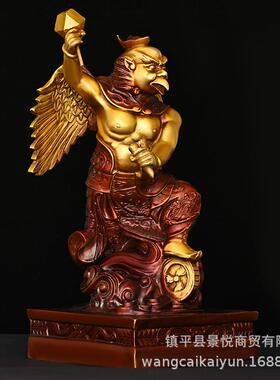 铜雷公电母铜像摆件纯铜雷震子金光圣母家用供养彩绘雷神闪电娘娘