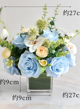 高档假花彷务真花商会议室桌面摆花件花花束茶几台花酒店饭厅桌摆
