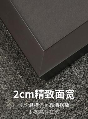 进口实木黑白画框定制大尺寸裱画框打印加相框高端相框定制装饰画