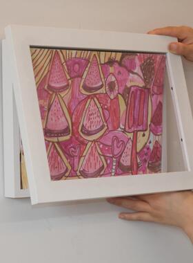 儿童画收纳画框磁吸翻盖存储A4A3画纸奖状幼儿园作品展示8K相框