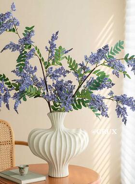 轻奢高端槐蕊假花紫色彷真花摆设洋槐花客厅餐桌插花装饰绿植摆件