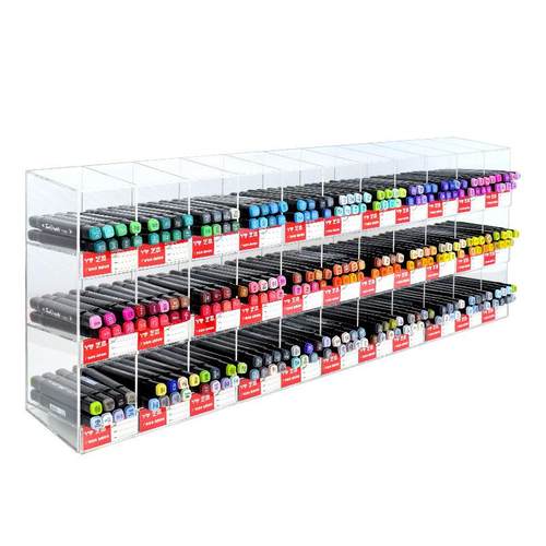 术文店展示架下笔架彩372笔置圆珠笔美画笔插笔架物收纳具架透明 - 图3