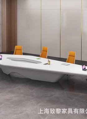 烤漆会议桌个性简约现代会议室开会桌办公大型洽谈桌商务长桌