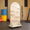 Solid wood hole custom board fitness equipment yoga sports storage shelf household vertical removable floor storage