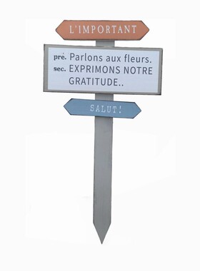 早晨的花园木制花插木插园艺复古爬藤架摆件家居指示牌装饰品避雨