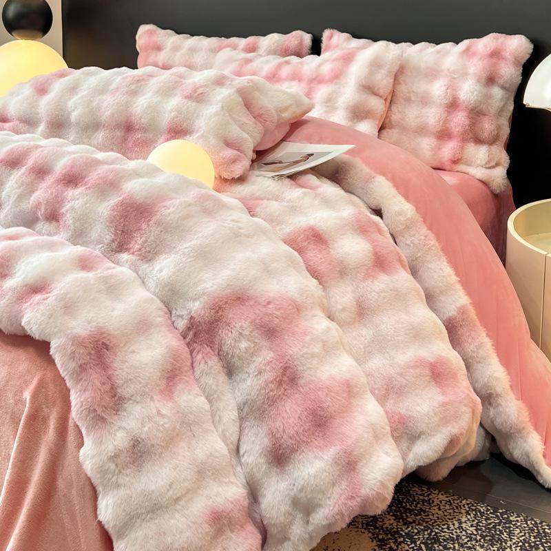 冬季加厚泡泡牛奶绒被套单件家用珊瑚绒被罩三件套单人加绒被套3,淘宝优惠券,粉丝福利购,淘宝优惠卷