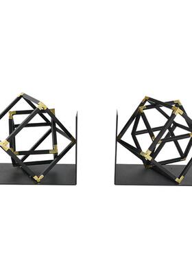 跨境欧式轻奢金属摆件创意家居书房艺术书立摆设装饰工艺品厂