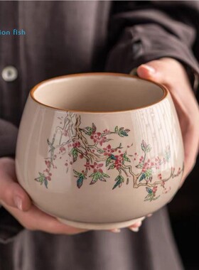 桌面垃圾桶高颜值陶瓷餐桌上客厅茶几台面大号垃圾缸盘果皮收纳碗