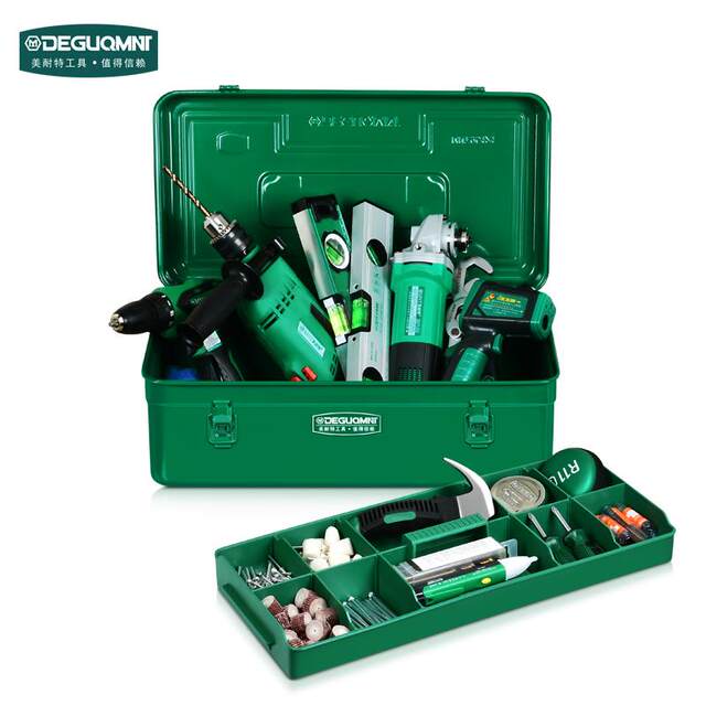 Menet hardware tool box portable iron box metal car-mounted household multi-function electrician storage box