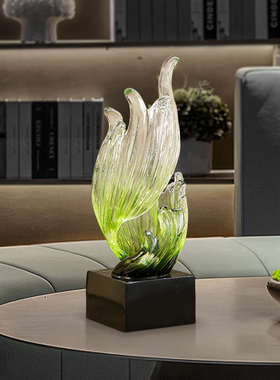 风生水起入户玄关钥匙收纳装饰摆件高档客厅桌面置物酒柜琉璃摆设