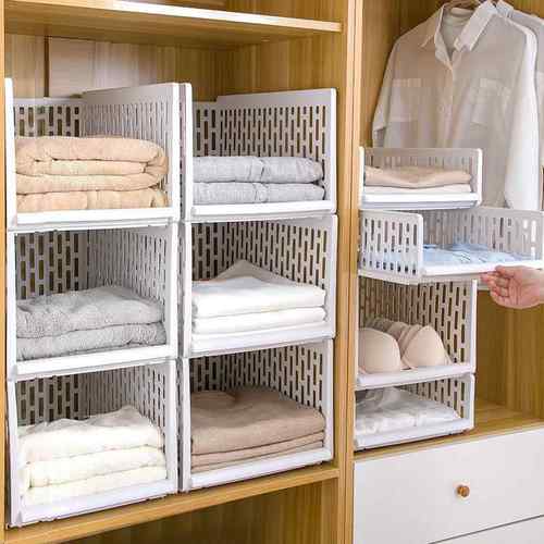 衣柜拉篮收纳架多层理箱抽式分层屉隔板家用卧室隔断日用百货LKQ - 图2