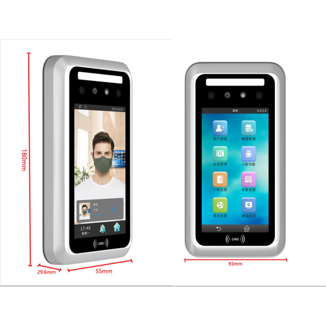 Touchable dynamic face machine, 5-inch face recognition attendance machine, dynamic face access control machine, face card swiping machine