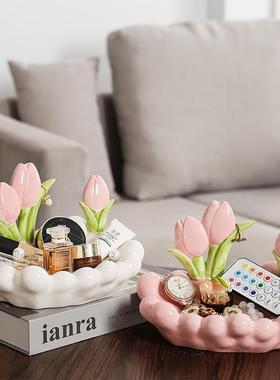 入户门口玄关钥匙扣锁匙收纳盒摆件鞋柜客厅家居装饰品置物架托盘