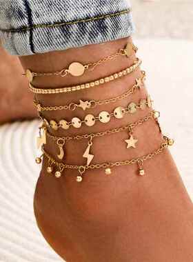 Bohemia Gold Color Chain Ankle Bracelet On Leg Foot Jewelry