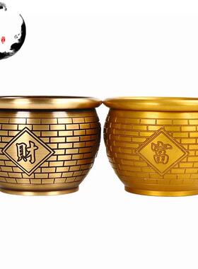 直供做旧仿古礼品制作黄白铜缸家居办公装饰品礼品铜摆件
