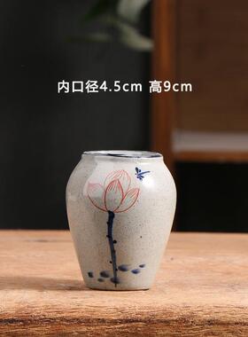 迷408S-3你绘简青花多肉花盆陶瓷约手家用陶土粗陶小陶盆清号仓捡